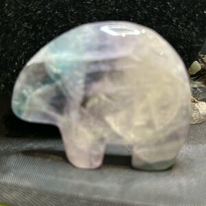 Fluorite Hand Carved Zuni Bear sculpture